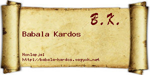 Babala Kardos névjegykártya